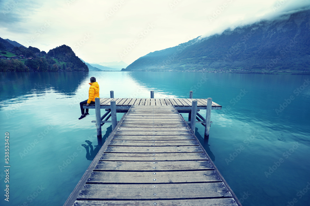 Poster Steg am Bergsee