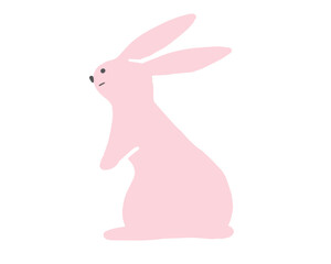 うさぎの手書きイラスト　主線なし　兎