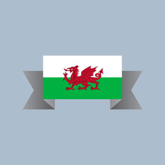 Illustration of Wales flag Template