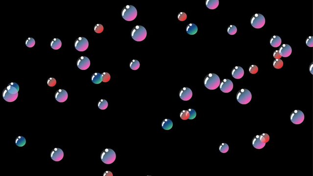 colorful bubbles background and 2d animation