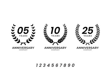 Obraz premium Set of laurel wreath for anniversary event.