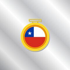 Fototapeta premium Illustration of Chile flag Template