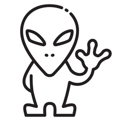 alien say hi icon