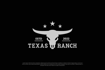 Obraz premium texas ranch, cattle farm badge logo design vintage style.