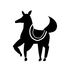 silhouette of a horse vector flat illustration 