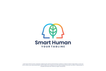 Artificial Intelligence logo design. Digital human logo concept.