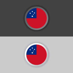 Illustration of Samoa flag Template