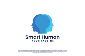 Artificial Intelligence logo design. Digital human logo concept.