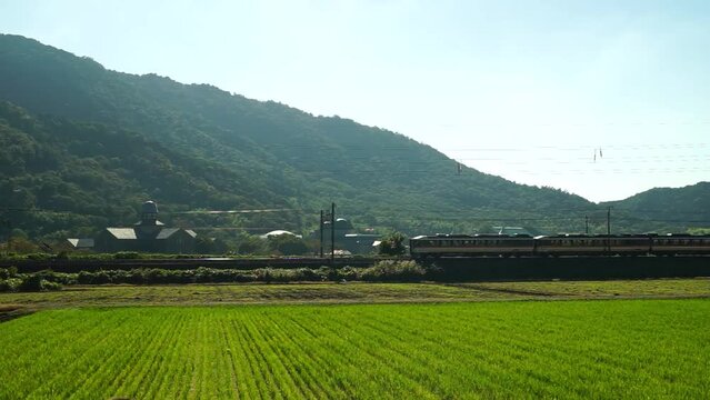 秋の東海道本線 安土～能登川を走る特急ワイドビューひだ