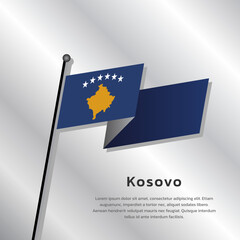 Illustration of  Kosovo flag Template