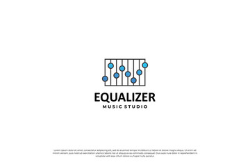 Simple music sound logo. Vector equalizer logotype icon.