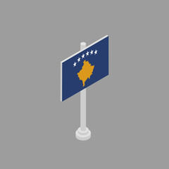 Illustration of  Kosovo flag Template