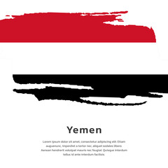Illustration of Yemen flag Template
