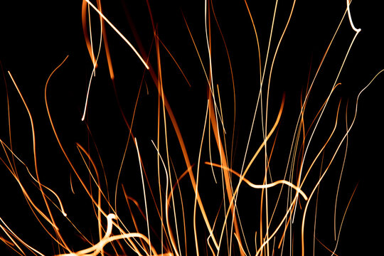 Haotic fire traces. Selective focus. Beautiful abstract image for background, poster, screensaver or design overlay.