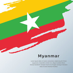 Illustration of Myanmar flag Template
