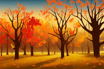 Naklejka na ściany i meble Autumn leave white background copy space digital 3D illustration
