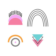 set of geometric shapes simple vector graphic elements