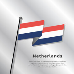 Illustration of Netherlands flag Template