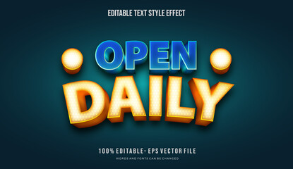 text style effect title concept with shiny light. Editable Vector fonts