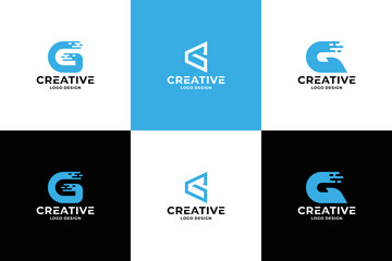 Set Of abstract letter G logo design vector. Letter G collection for Business, Brand, Company.