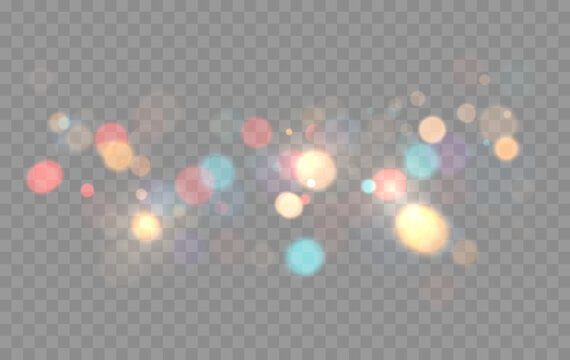 Colorful bokeh lights background. Blurred circle shapes. Vector illustration