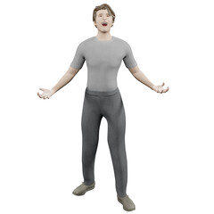 male model happy avatar model human character 3d illustration