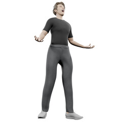 male model happy avatar model human character 3d illustration
