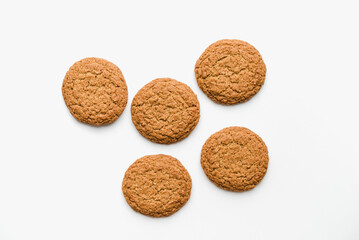 Oatmeal cookies on a white background. Cookies on a white background.