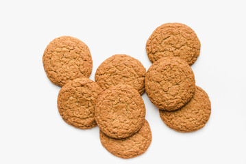 Oatmeal cookies on a white background. Cookies on a white background.