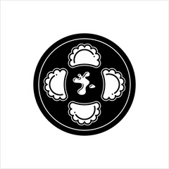 Dumpling Icon, Bread, Flour, Potatoes Based Dough Baked, Boiled, Fried, Simmered, Steamed