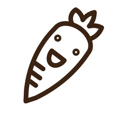 carrot cartoon character emoji kawaii smile vegetable icon