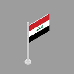 Illustration of Iraq flag Template