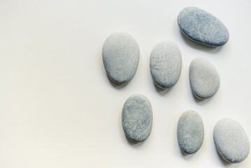 Sea stones on a white background.