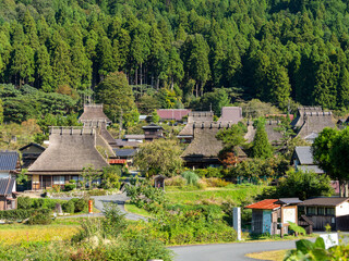 美山かやぶきの里の秋景色