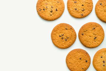 Oatmeal cookies on a white background. Cookies on a white background.