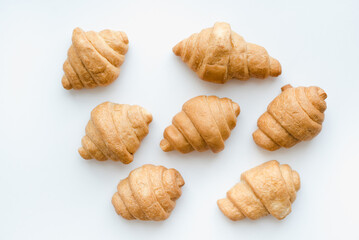 Croissants on a white background. Baking on a white background.