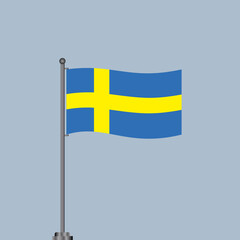 Illustration of Sweden flag Template