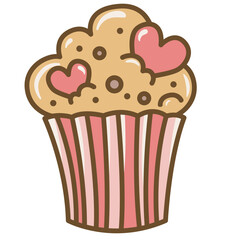 chocolate heart muffin