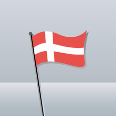 Illustration of Denmark flag Template