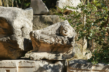 Fototapeta premium Stone Face in Myra Ancient City in Demre, Antalya, Turkiye