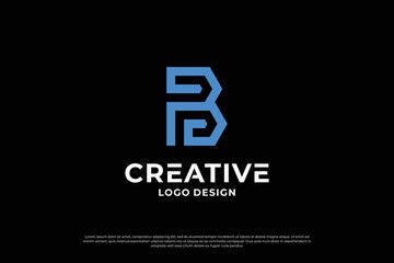 Letter BP logo design template. Initial letters BP. Symbol BP. Creative letter BP logo vector.