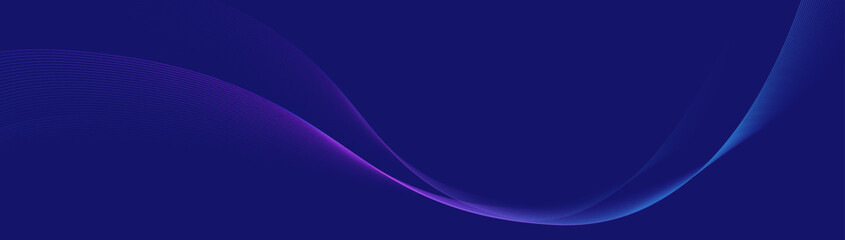 Abstract blue and violet color with wavy lines on dark background. Futuristic technology digital hi-tech. Vector illustration