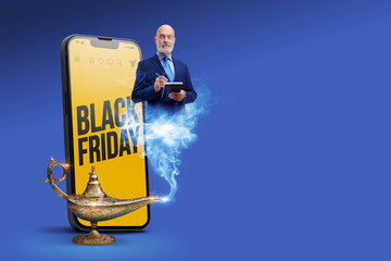 Black Friday sale and genie of the lamp