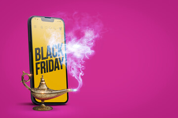 Black Friday sale and genie's lamp