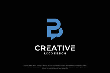 Letter BP logo design template. Initial letters BP. Symbol BP. Creative letter BP logo vector.