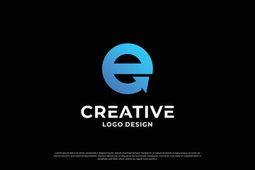Letter E logo design vector. Initial letter E logo inspiration, Creative E symbol logo business.