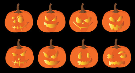 The main symbol of the holiday Happy Halloween. Orange pumpkin with a hike for your design for the Halloween holiday.