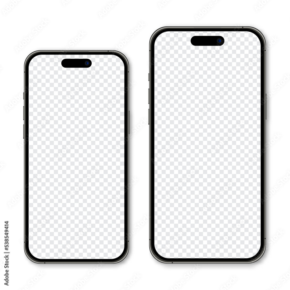 Poster realistic model smartphone. smartphone mockup. device front view. 3d mobile phone with shadow. vecto