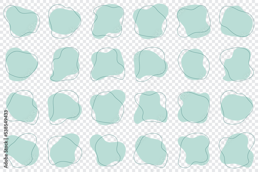 Poster blob shape organic. set of irregular round blot form graphic element. organic amoeba blob shape abst