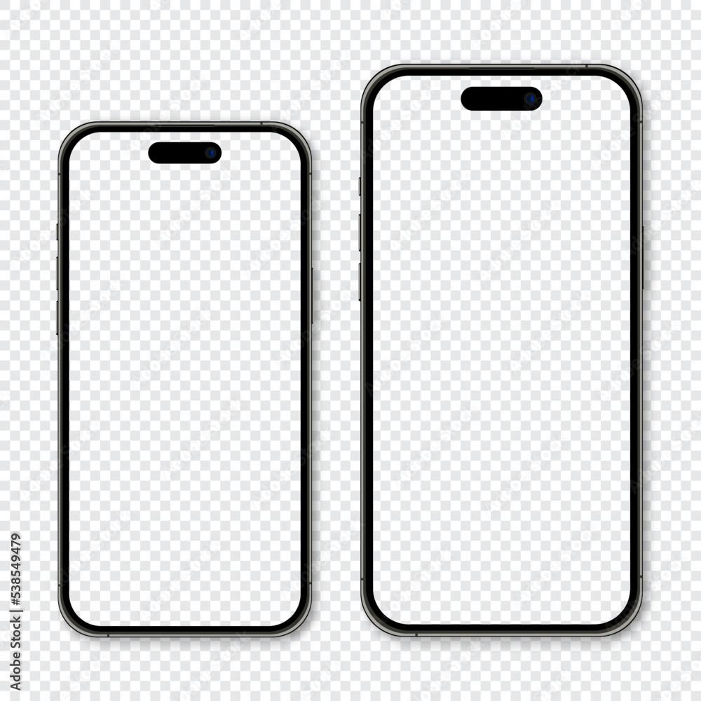 Aufkleber realistic model smartphone. smartphone mockup. device front view. 3d mobile phone with shadow. vecto